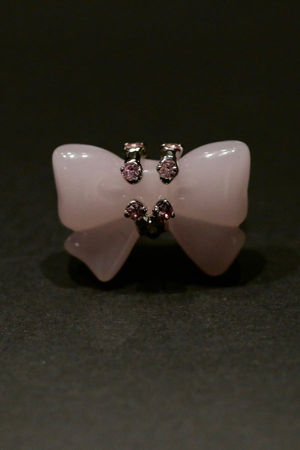 YVMINxSST Natural Stone Bow Ring 21352 Pink